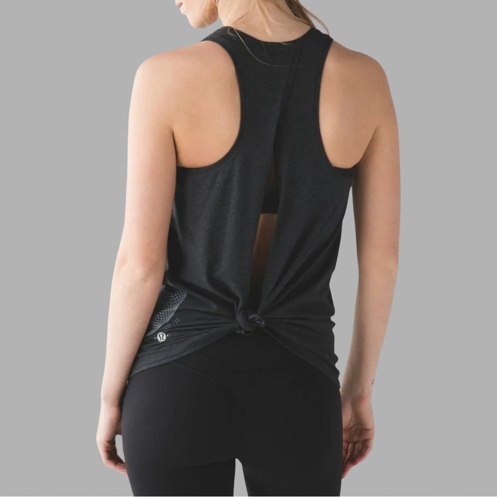 Lululemon Nook Tank Wanderlust Size 8 Heathered Black NWT Grey Yoga Top RARE - Picture 8 of 12